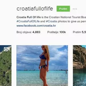 The Instagram profile of the Croatian National Tourist Board is followed by more than 100 fans