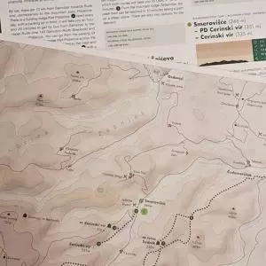 Published tourist map of mountaineering routes in Samobor