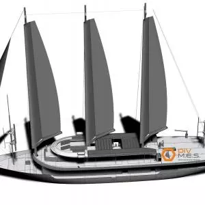 Brodosplit is building the world's largest electric sailing ship with three masts