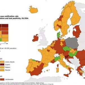 Croatia still red, an improvement in western Europe