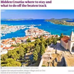 British The Guardian on hidden Croatian tourist destinations