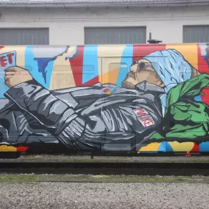 Murals on the train: In cooperation with the artist Boris Baret and the TZ of the city of Zagreb, the HŽ train was painted