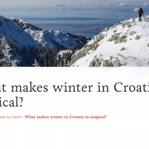 The promotion of Croatia as a winter destination is underway: Croatia Full of Magic