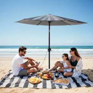 Solarni suncobran za opušteno uživanje na plaži - bez zabrinutosti o praznim baterijama 