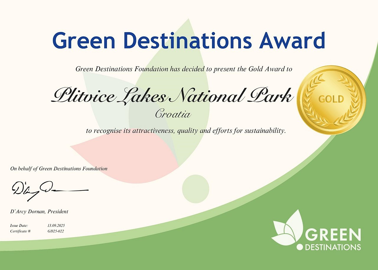 Green destinations nagrada 2025 np plitvicka jezera