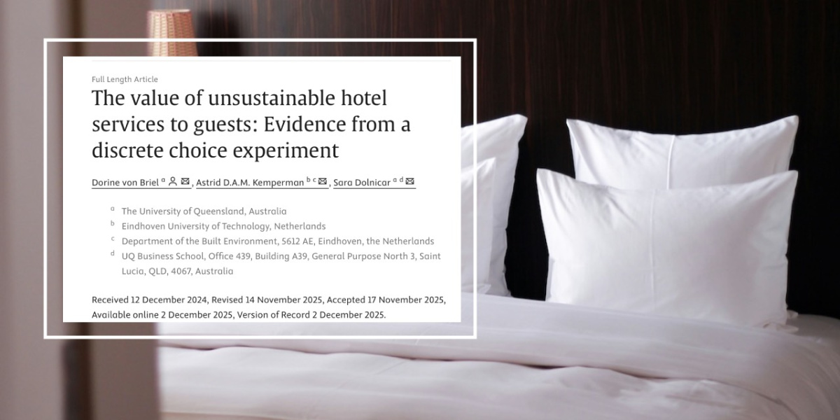 Znanstveni rad pokazuje: Gosti ignoriraju većinu neodrživih hotelskih usluga, ali jedna ostaje apsolutno ključna