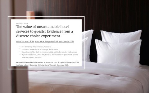 Znanstveni rad pokazuje: Gosti ignoriraju većinu neodrživih hotelskih usluga, ali jedna ostaje apsolutno ključna